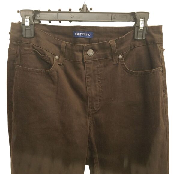 Bandolino Womens Size 8 Brown Solid Caroline Slim Fit Khaki Jeans - Picture 8 of 9